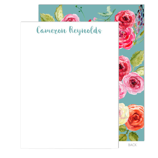 Blue Floral Bunch Flat Note Cards